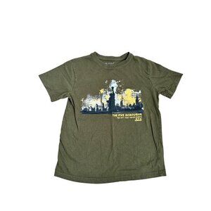 The Five Boroughs NYC Kids Graphic Tee 8-9 Yrs Olive Green Primark